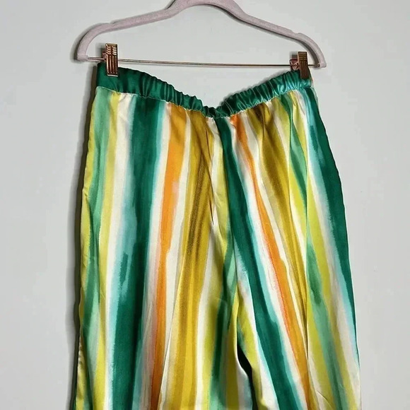 Zara STRIPED PRINT STRAIGHT CUT PANTS - Picture 9 of 9